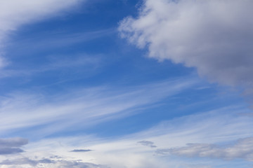Sky with clouds and sun.