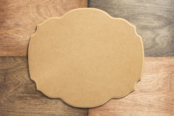 sign panel at wooden background