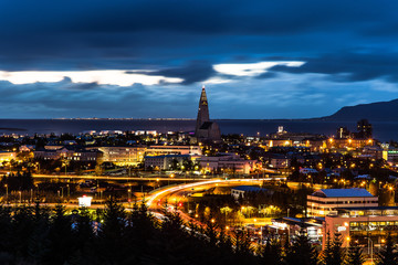 Fototapeta na wymiar Reykjavik in evening. 