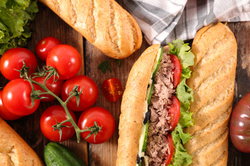 homemade tuna and vegetable sandwich