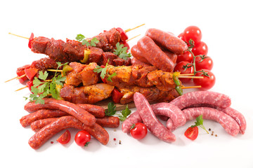 assorted raw meat for barbecue