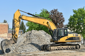 Excavator at the construction site