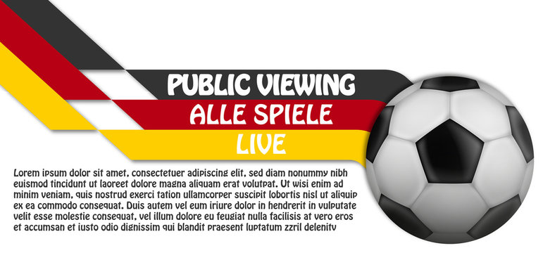 Fußball - Public Viewing Banner (in Weiß)