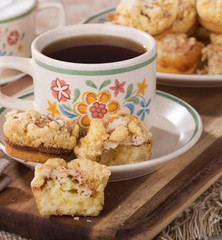 Cinnamon Cream Cheese Coffee Cake and Cup of Coffee