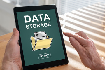 Data storage concept on a tablet