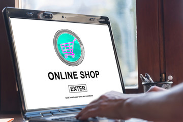Online shop concept on a laptop screen