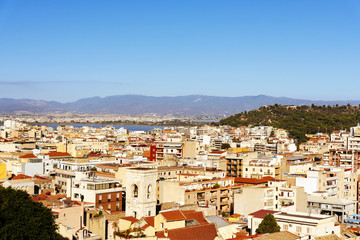 aerial view of Cagliari, in Sardinia, Italy