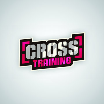 Modern professional cross training sport template logo design.