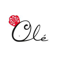 Flamenco logo Olé. Typical Spanish.Vector illustration.