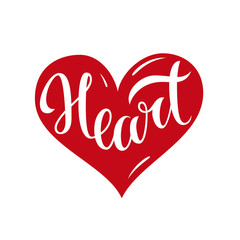 Red heart with handwritten word 