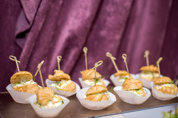 canape selection on slate platter
