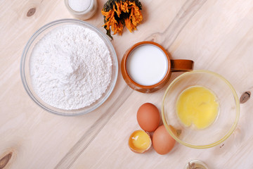 Wicker basket of eggs, heap