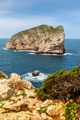 View of the island "Isola Foradada", Sardinia