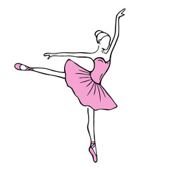 Beautiful hand drawn ballerina stock illustration © kristinblack