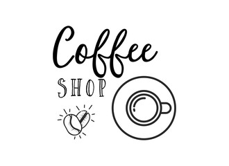 Coffee Hipster Vintage Stylized Lettering badge. Vector Illustration