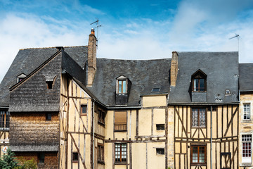 Street view of downtown in Le Mans, France