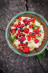 oatmeal flakes, top view