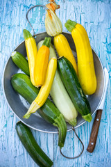 colorful zucchini in a druish