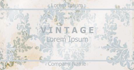 Vintage ornament card background Vector. Intricate baroque decor designs