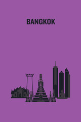 Fototapeta premium Bangkok art design concept. Flat vector illustration.