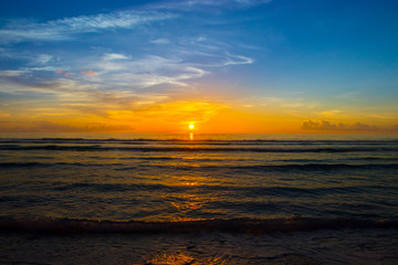 Beautiful sunrise over the tropical beach
