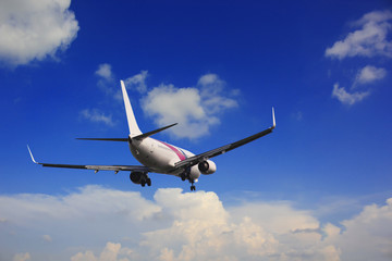 Airplane with beautiful sky on background