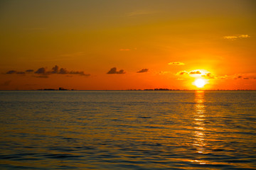 Beautiful sunrise over the tropical beach