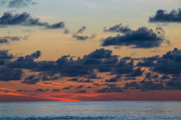 Beautiful sunrise over the tropical beach