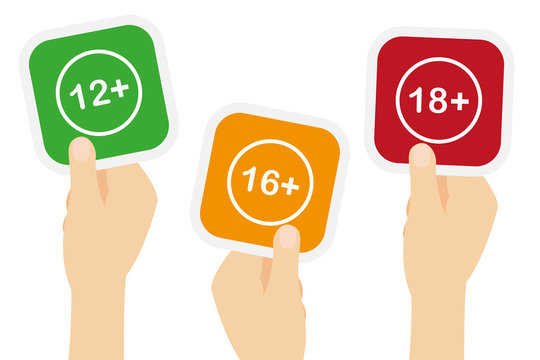 Symbol-Set - Freiwillige Selbstkontrolle - 12+ 16+ 18+