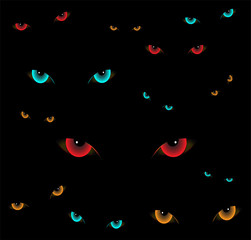 Demons eyes background vector illustration