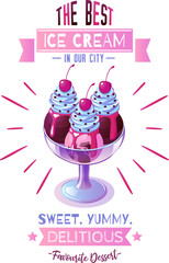 Ice Cream Lettering Poster