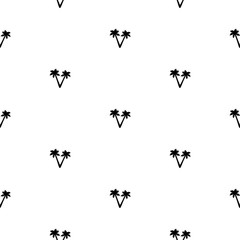 Seamless pattern with black palm trees.