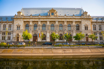 Obraz premium Palace of Justice in sunset in Bucharest, Romania