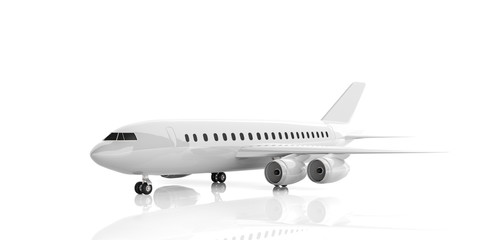 Fototapeta na wymiar Airplane isolated on white background. 3d illustration