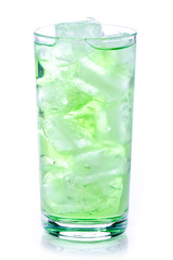 green drink with ice cubes