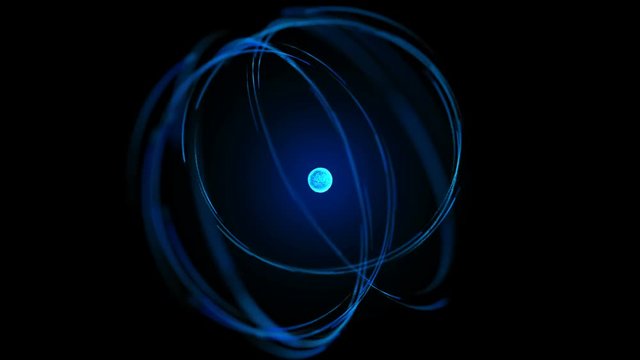 3d video of Atom Spinning. Science concept