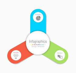 Infographic design elements for your business data with 3 options, parts, steps, timelines or processes. Vector Illustration.