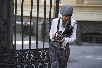 Young girl photographer