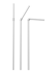 3D Illustration Of white Cocktail straws