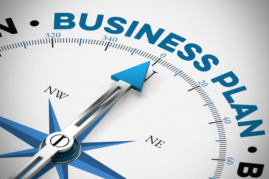 Business Plan als Konzept auf Kompass