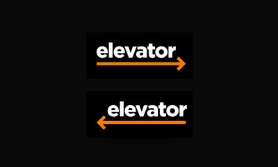 Elevator Direction Sign Vector Illustration with Left and Right Arrows