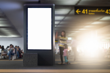 blank advertising billboard at airport.