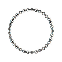 Circle frame of chain. Isolated on white background. Vector illustration.