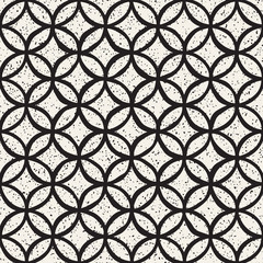 Fototapeta premium Monochrome minimalistic seamless pattern with circles. Simple hand drawn texture. Vector background with rounded lines