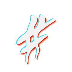 Hand drawn Hashtag sign. Vector illustration.