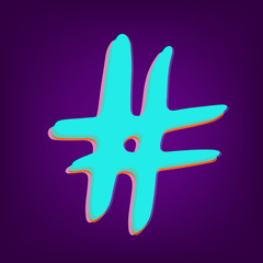 Obraz premium Hand drawn Hashtag. Vector illustration.
