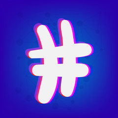Hashtag sign. Vector illustration.