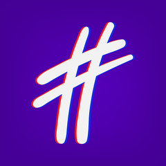 Hashtag sign. Vector illustration.