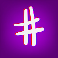 Hashtag sign. Vector illustration.