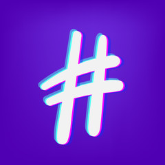 Hashtag sign. Vector illustration.